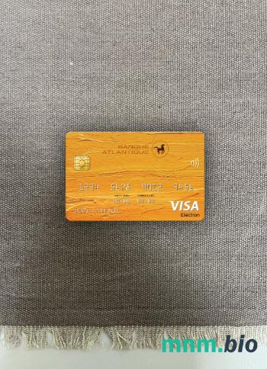 Senegal Banque Atlantique bank visa karta elektronowa wygląd fotograficzny skan PSD + zdjęcie